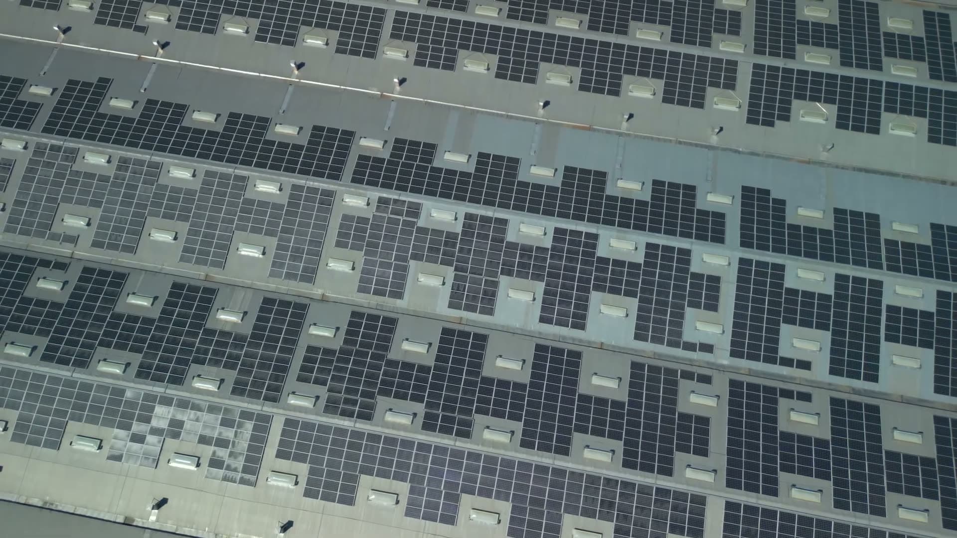 Close up of solar panels on a San Antonio area home.